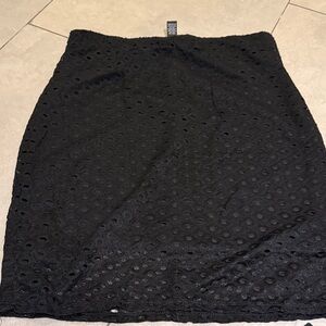 Black Eyelet Pencil Skirt